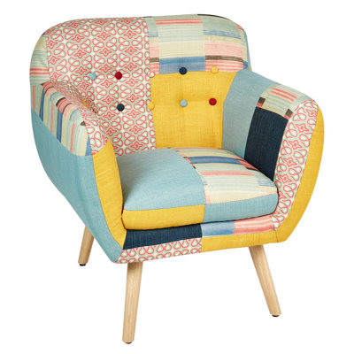 Beliani Armchair Melby Fabric Multicolour from B&Q