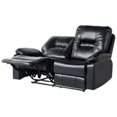 Beliani Manual Recliner Sofa 2 Seater Bergen Faux Leather Black from B&Q