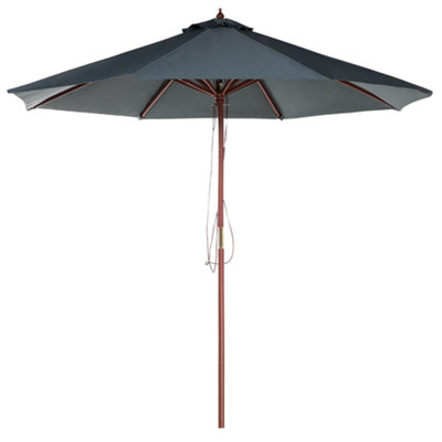 Beliani Market Parasol 270 Cm Toscana Dark Grey from B&Q