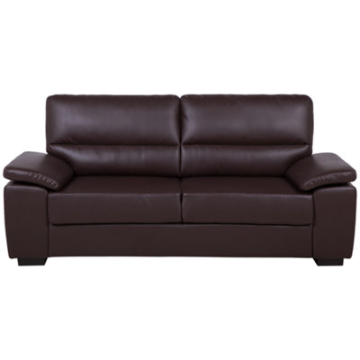Beliani Sofa 3 Seater Vogar Faux Leather Dark Brown from B&Q