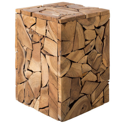 B&Q -  Side Table Nelson Teak Wood Brown