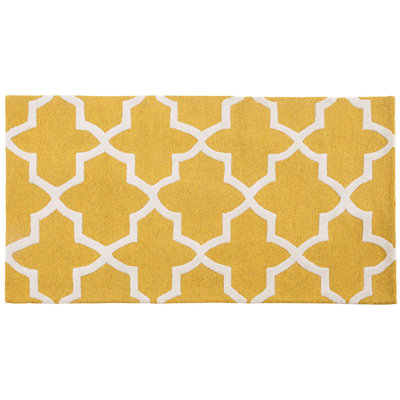 B&Q -  Rug Silvan Yellow 80 X 150 Cm Wool