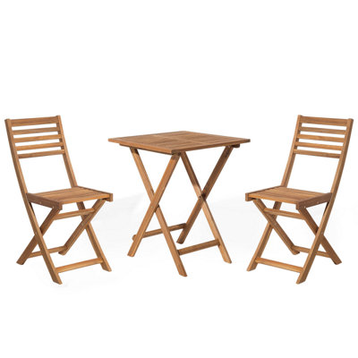 Beliani Bistro Set Folding Fiji Acacia Wood Light Brown from B&Q