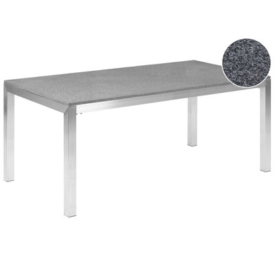 B&Q -  Garden Dining Table Grosseto 180 Cm 90 Cm Polished Granite Grey