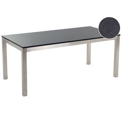 B&Q -  Garden Dining Table Grosseto 180 Cm 90 Cm Polished Granite Black