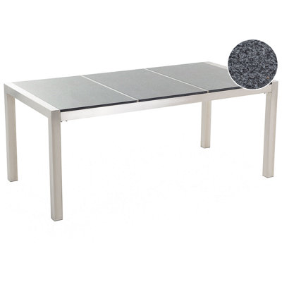 B&Q -  Garden Dining Table Grosseto 180 Cm 90 Cm Polished Granite Grey