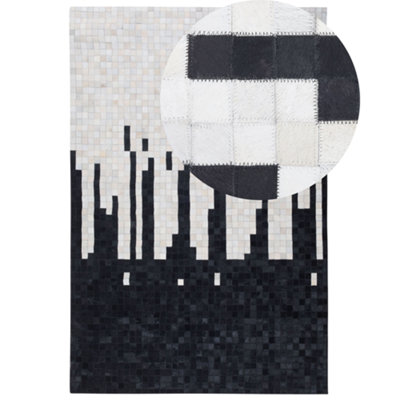 B&Q -  Rug Bolu Black 160 X 230 Cm Leather