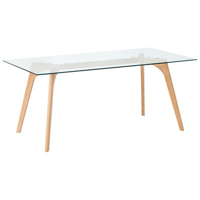 B&Q -  Dining Table Hudson Transparent 180 Cm 90 Cm Tempered Glass