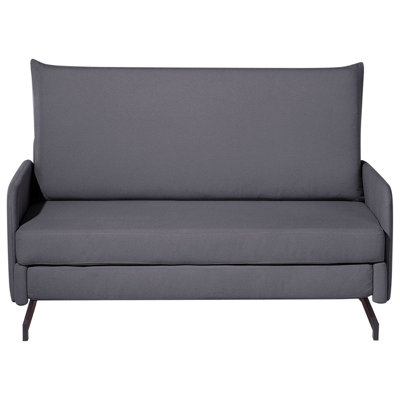 Beliani Sofa Bed 2 Seater Belfast Fabric Grey from B&Q