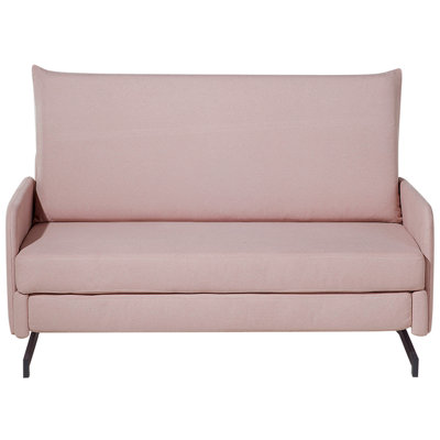 Beliani Sofa Bed 2 Seater Belfast Fabric Pink from B&Q