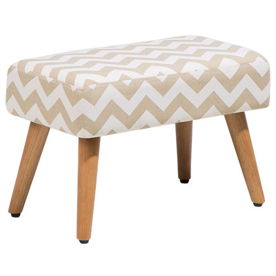 B&Q -  Modern Footstool Fabric Beige Takoma