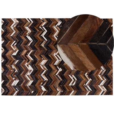 B&Q -  Rug Balat Brown 160 X 230 Cm Leather