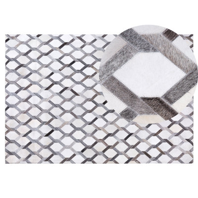 B&Q -  Rug Aydin Grey 140 X 200 Cm Leather