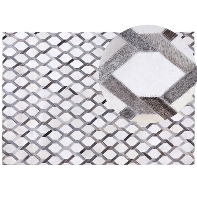 B&Q -  Rug Aydin Grey 160 X 230 Cm Leather
