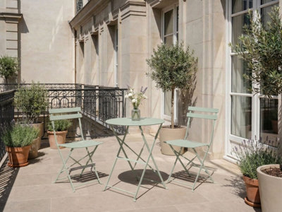 Beliani Bistro Set Folding Fiori Metal Grey from B&Q