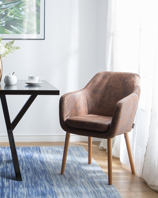 B&Q -  Dining Chair Yorkville Faux Leather Dark Brown