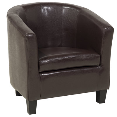 Beliani Armchair Borwick Faux Leather Dark Brown from B&Q