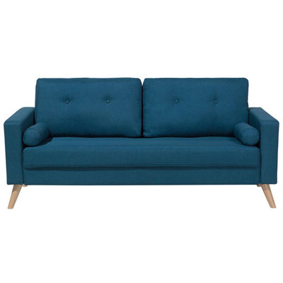 Beliani Sofa 2 Seater Kalmar Fabric Sea Blue from B&Q