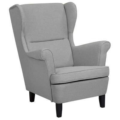 B&Q -  Wingback Chair Abson Fabric Grey