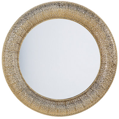 B&Q -  Wall Mirror Channay 80 Cm 80 Cm Metal Gold
