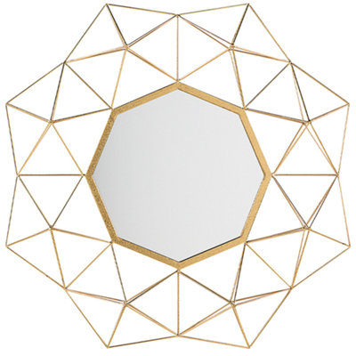 B&Q -  Wall Mirror Gaillac 80 Cm 80 Cm Metal Gold