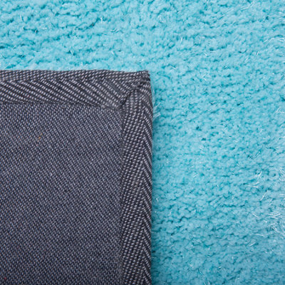 B&Q -  Shaggygy Rug Demre Light Blue 140 X 200 Cm