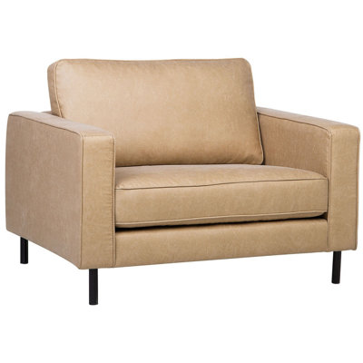 Beliani Armchair Savalen Faux Leather Beige from B&Q