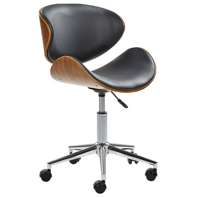 Beliani Desk Chair Rotterdam Faux Leather Black from B&Q