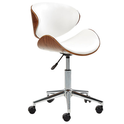 Beliani Desk Chair Rotterdam Faux Leather White from B&Q