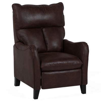 B&Q -  Recliner Chair Royston With Footrest Faux Leather Dark Brown