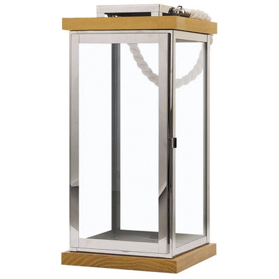 Beliani Lantern Borneo Metal 41 Cm Silver from B&Q