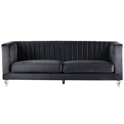 Beliani Sofa 3 Seater Arvika Velvet Black from B&Q