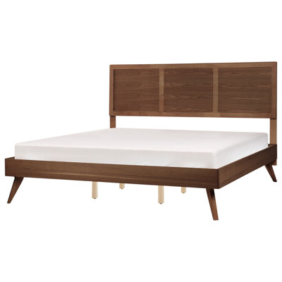 Beliani Bed Istres 180 X 200 Cm (Eu Super King) Ash Wood Dark