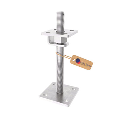 Gezu Impex Heavy Duty Hot Dip Galvanised Bolt Down Adjustable Post SupportPergola Elevated Post Base- 80 X 80 mm from B&Q