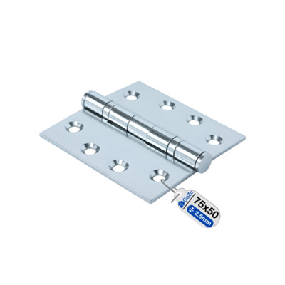 Gezu Impex Door Hinge 75 X 75 mm Electroplated Heavy Duty Internal Timber Door Ball Bearing Butt Hinges from B&Q