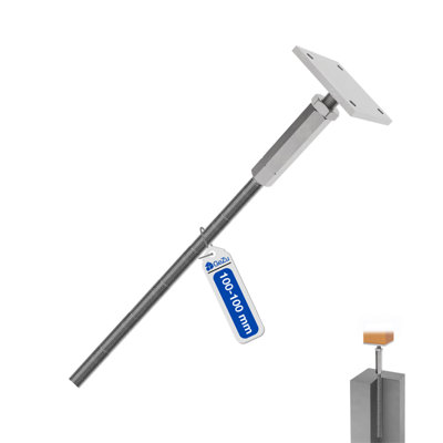 Gezu Impex Heavy Duty Hot Dip Galvanised Bolt Down Adjustable Post SupportPergola Elevated Post Base100 X 100 mm from B&Q