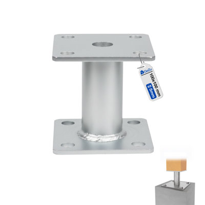 Gezu Impex Heavy Duty Hot Dip Galvanised Elevator Bolt Down Pergola Post SupportPergola Base100 X 100 mm from B&Q