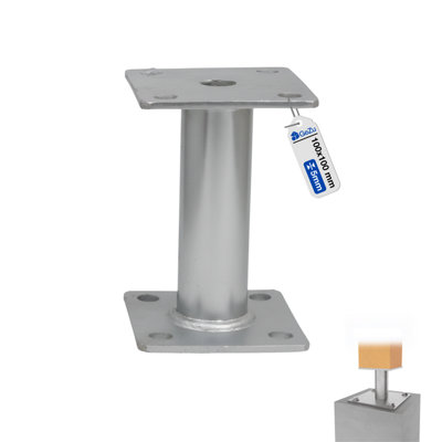 Gezu Impex Heavy Duty Hot Dip Galvanised Elevator Bolt Down Pergola Post SupportPergola Base100 X 100 mm from B&Q