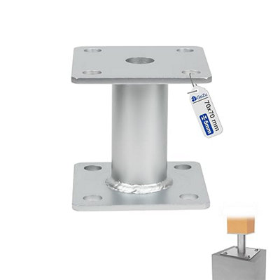 Gezu Impex Heavy Duty Hot Dip Galvanised Elevator Bolt Down Pergola Post SupportPergola Base70 X 70 mm from B&Q