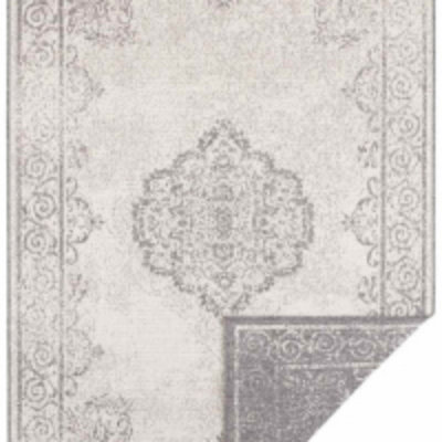 The Rugs Corsica Reversible Indoor Outdoor Rug Flatweave Polypropylene In Cream from B&Q