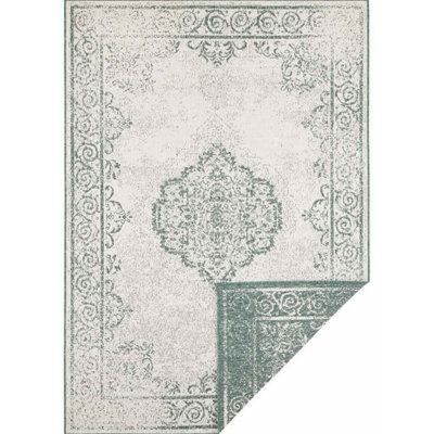 B&Q -  Cebu Reversible Indoor Outdoor Rug Polypropylene Flatweave Durable In Green