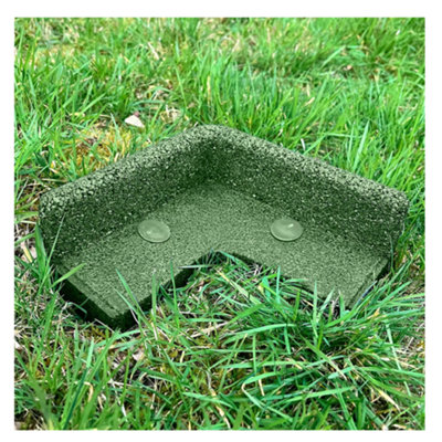 Flexiborder 2 X 90 Degree Inside Corner GreenRubber Lawn Edging BorderGarden Edging Border For Grass Lawns from B&Q