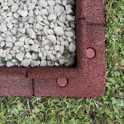 Flexiborder 2 X 90 Degree Outside Corner TerracottaRubber Lawn Edging BorderGarden Edging Border For Grass Lawns from B&Q
