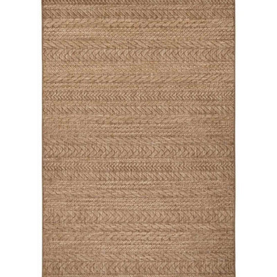 B&Q -  Indoor Outdoor Granado Rug Chevron DesignWeather Resistant Pile In Beige