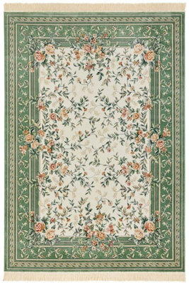 Tufted Cream/Green Rug - Image 4