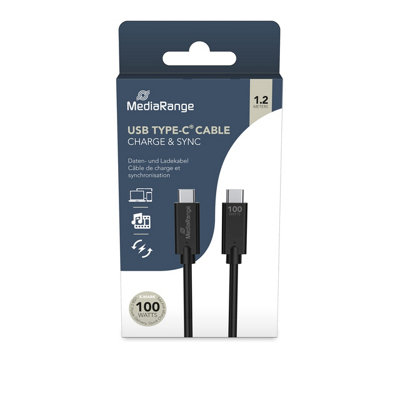 Medion Mediarange Usb Type-C Charging And Data Cable With E-Marker ChipUsb 3.1Supports Usb-C Power Delivery 3.0Quick Charge 3.0 from B&Q