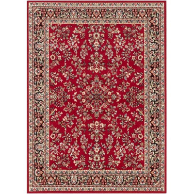 The Rugs Velours Vintage Soft Pile Oriental Style Living Room Rug In Red from B&Q