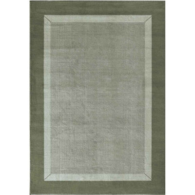 The Rugs Designer Velours Band Rug And Runner Polypropylene Velours Pile Rug In Green from B&Q