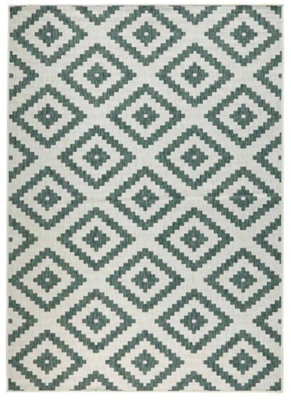 B&Q -  Malta Reversible Indoor Outdoor Rug Flatweave Polypropylene In Green