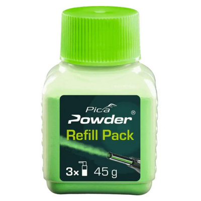 B&Q -  Powder 45G Hole Marking Chalk Pen Refill Tub. X3 Pen Refills Pica2030 2030